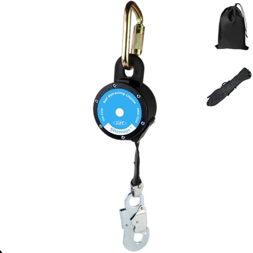 Image of 11FT Self Retracting Lifeline, Shemior Retractable Safety Lanyard, Web SRL | Safety Harness Fall Protection Kit, Fall Arrestor, Srl Fall Protection, Retractable Lanyard, Safety Harness Yoyo