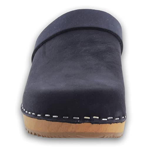 Image of Bjork Maja Wood Open Back Leather Clogs