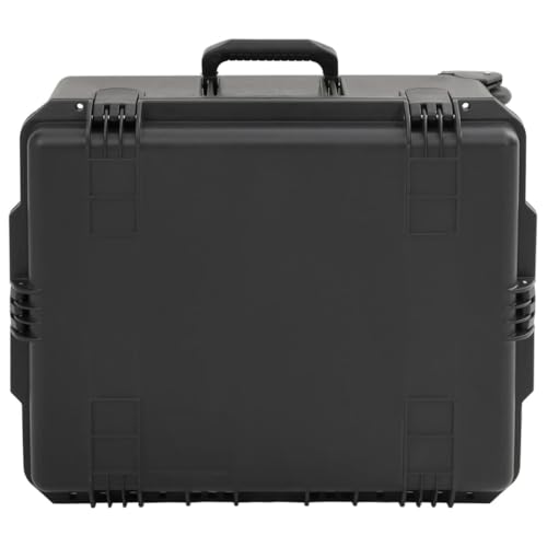 vidaXL Portable Flight Case, Hard Case with Handle and Foam, Lockable Tool Box for Transportation Travelling, Black 24.6"x19.5"x14.6" PP2