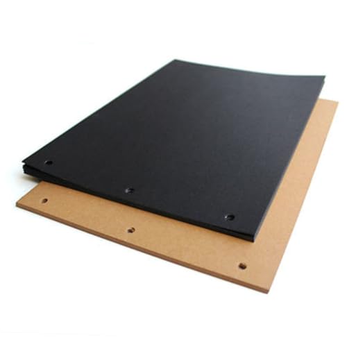 STOBAZA 15 Sheets Kraft Paper Black Cardstock Refill Pages for 10 Inches Scrap Book