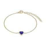 Amor Pulsera con colgante para mujer, plata de ley 925, con lapis, 16 + 4 cm, oro, corazón, idea de regalo, viene en caja de regalo, 2100153