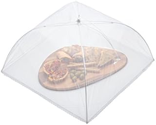 KitchenCraft Pop Up Mesh Food Cover Dome, Fine Net Food Umbrella, Metal Wire Frame, 30.5 cm (12"), White