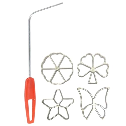 Conjunto de fabricantes de churro de 5 piezas, juego de galletas de metal de grado alimenticio con mango colgante, 4 set de cortador de arcilla de forma linda diferente, pastel resistente para la her