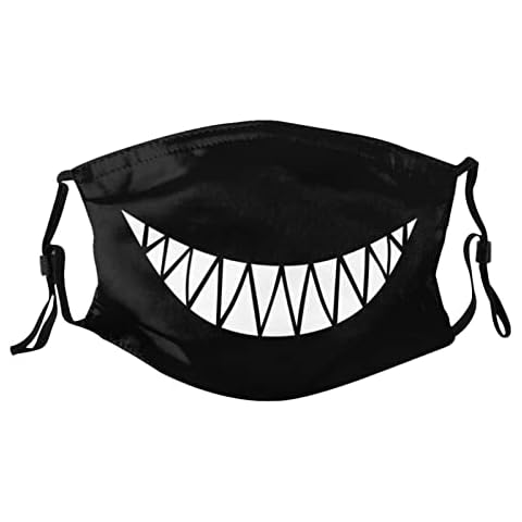 ENBBHZU Funny Shark Mouth Teeth Face Mask with 2 Filters Breathable Adjustable Cloth Masks Balaclavas for Men Women & Teens Cover