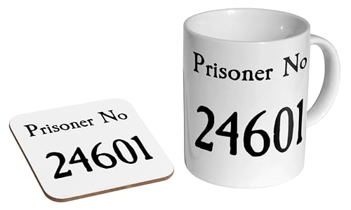 Image of glades Les Misérables Prisoner 24601 - Ceramic Coffee Mug + Coaster Gift Set