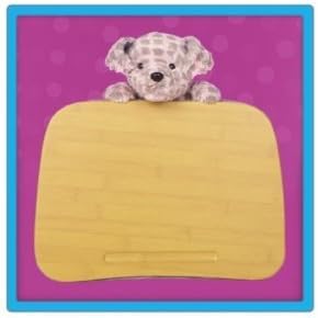 Lap Desk with Plush Stuffed Dog Attached, Light Pink