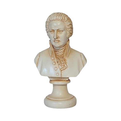 DadArt Wolfgang Amadeus Mozart Bust Statue Alabaster Figurine Patina Finish Sculpture 6.30"