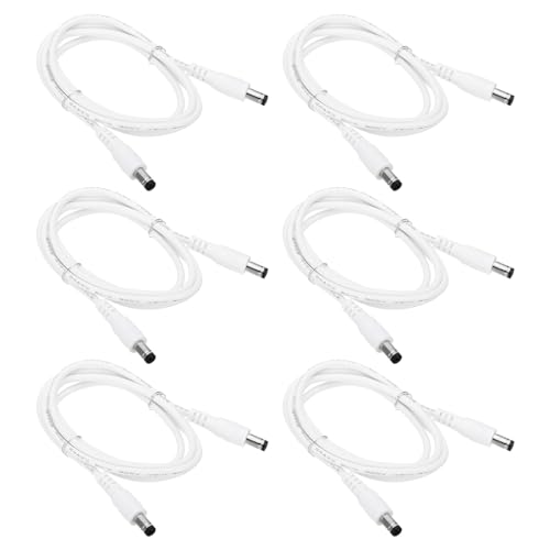 Câble d'extension d'alimentation DC mâle à mâle PATIKIL 5.5 x 2.1 mm 24 AWG blanc lot de 6