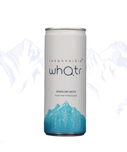 Image of RESPONSIBLE WHATR-SPARKLING WATER (12 X 250ML) Natural Sparkling Water from Himalayas -Pack of 12, 250ml Cans -Refreshing, Sparkling Drink -Great for Hydration, Parties & Wellness -Carbonated Beverage