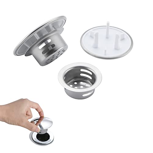 WINDALY 2Pcs Filtro Ducha, 18mm Atrapa Pelos Ducha, Filtro de Ducha de Acero Inoxidable, Filtro para Ducha para Lavabo De Baño Ø33-Ø46mm Cover