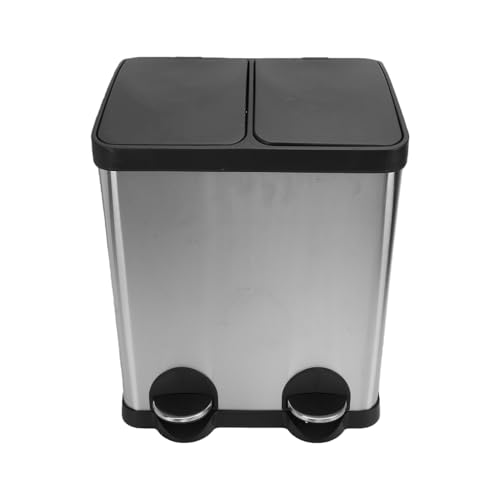 Poubelle à double compartiment 30L Cryfokt idéale pour une cuisine moderne