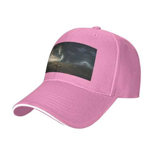 Drapeau de la Gambie - Casquette de baseball à bord incurvé - Casquette de baseball décontractée réglable - Convient pour la course à pied en plein air - Noir et gris, rose, Taille unique