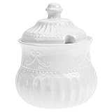 CATIEBYE Kerntyp Elegante Keramik Zuckerdose Mit Feinem Muster Zur Aufbewahrung Von Und Süßigkeiten Für Kaffeebar Esszimmer