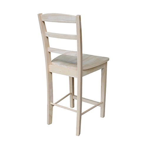 International Concepts 24-Inch Madrid Counter Stool, Unfinished #TOP3