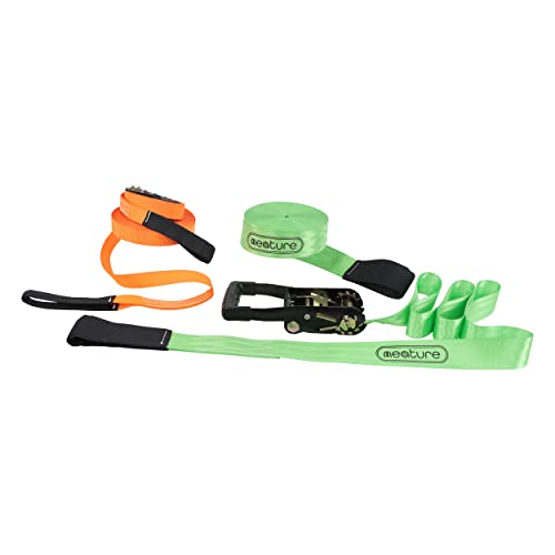 Neature Slackline Kit With Tree Protectors - 57Ft Ninja Course Slack Line Pro Double Strap Tightrope Kit For Training #TOP4