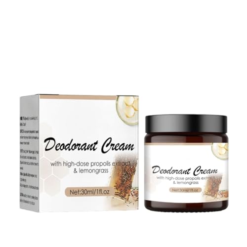 2024 Nueva crema desodorante corporal para axilas y partes íntimas Crema desodorante de propóleo y hierba de limón Crema desodorante sin sales de aluminio para mujeres y hombres