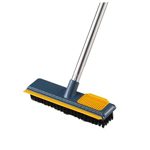 NOLITOY Floor Scrub Brush 74cm Grout Cleaner Dual Use Brush Scraper for Pet Hair Telescopic Deck Brush for Hardwood Tile Cleaning