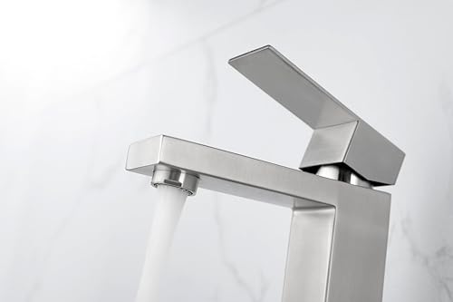 Robinet à bec cascade moderne de salle de bain avec poignée unique - 4