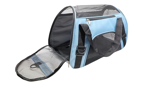 Image of ZaneSun Cat Carrier,Soft-Sided Pet Travel Carrier for Cats,Dogs Puppy Comfort Portable Foldable Pet Bag Airline Approved (Medium-Blue)