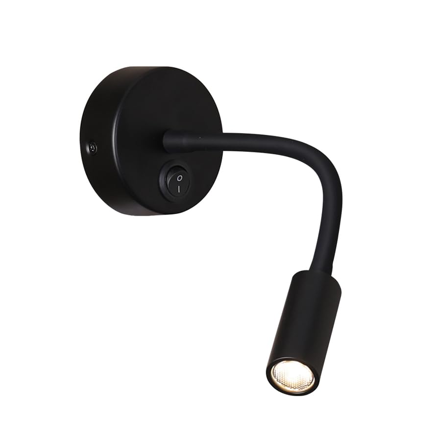 Image of LED Reading Lamp 3W Warm White 3000K for Reading Books Black Hardwired 2PCS (RS025)