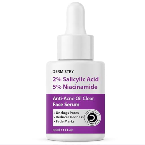 Image of Dermistry 2% Salicylic Acid 5% Niacinamide Zinc Spots Corrector Face Serum for Oily Acne Prone Skin Exfoliating Open Pores Oil Control & Removal Pimples Scar Marks Blemishes Men Women Boys Girls 30ml