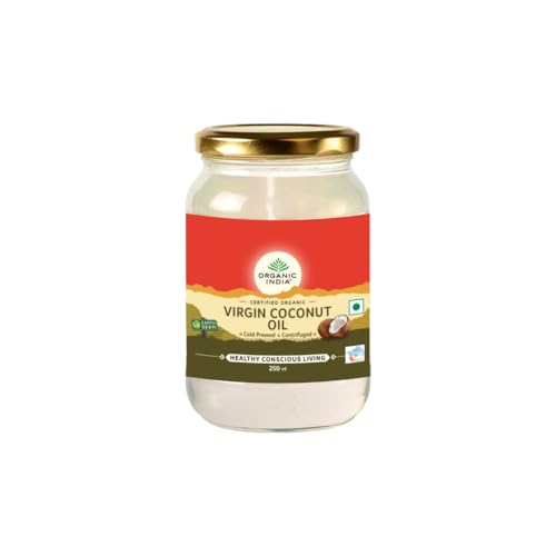 A TATA Product - Organic India Virgin Coconut Oil 250ml, Certified Organic, Lab Tested on 600+ Parameters, Cold Pressed, Extracted from Organically Grown Coconuts, Multipurpose Coconut Oil