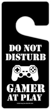 Honey Dew Gifts, Do Not Disturb Gamer at Play, Gaming Room Decor, Video Game Decor, Door Hanger Sign, Bedroom Door Sign, Game Room Accessories, Gamer Signs, 4 inch by 9 inch, Made in USA, HDG-1643