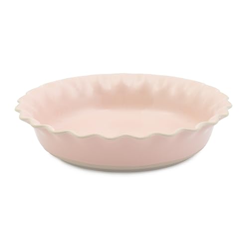 Jamie Oliver Big Love Proper Pie Dish, Pink, Round, Speckled Stoneware Dish with Scalloped Edges for Pastry, Oven-to-Table Pie Dish, Dishwasher, Microwave, Dishwasher Safe, 28x6CM