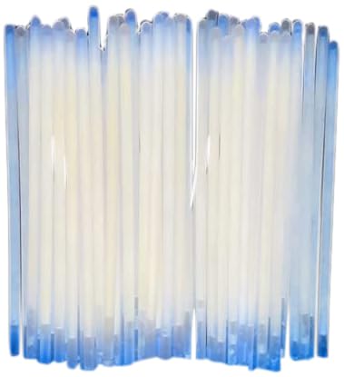 Juego de 50 pulseras luminosas blancas de colores lisos, linterna, pulsera de psilium, conector de anillo Lumica, caja Rio con pegatinas especiales Rio (blanco, 50 piezas)