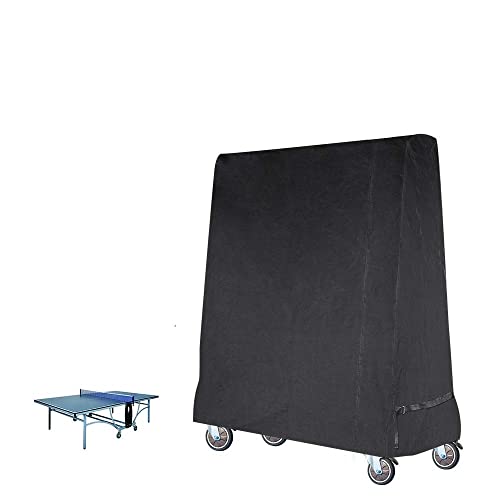 Gurkkst Premium Tischtennisabdeckung Wasserdichte Tischtennisplatte für Outdoor und Indoor Schwarz (185 × 70 × 165 cm)