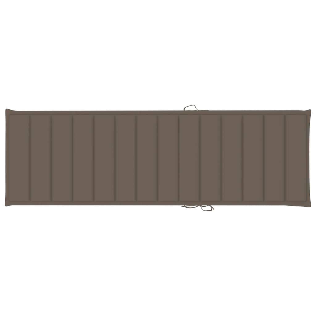 Leżak ogrodowy z regulowanym oparciem, stolikiem i poduszką taupe, impregnowana sosna, meble tarasowe drewniane, odporny na warunki atmosferyczne, 198x90 cm