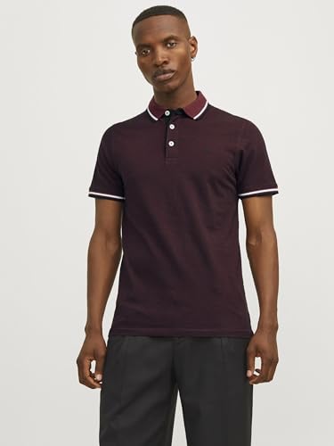 Jack & Jones Herren Slim Fit Polo Shirt JJEPAULOS Uni Sommer Hemd Kragen Kurz Arm Basic Pique Cotton, Port Royale, XS 2