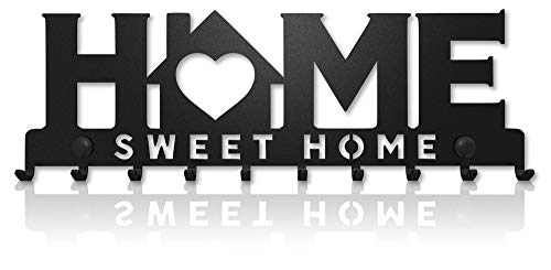 M-KeyCases Cuelga Llaves Pared Colgador Sweet Home (10 Ganchos) Guardallaves Decorativo Ganchos de Metal para Cocina, Puerta de Casa | Portallaves Perchas Organizador | Decoración Vintage