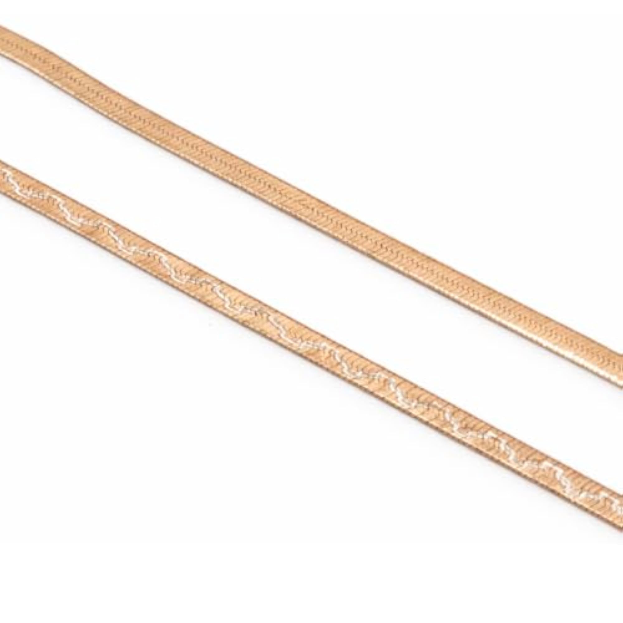 Rose Gleam Flat Snake Chain Necklace, Elegant Design