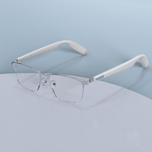 Gugxiom Lunettes Intelligentes Hommes Femmes, Lunettes Intelligentes Audio Bluetooth, Lunettes Bluetooth Anti-lumière Bleue pour Femmes et Hommes, Son d'oreille Ouverte avec Micro et