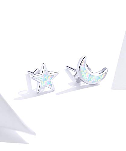 Boucles d'oreilles Lune et étoile bijoux fiançailles mariage femmes - 2