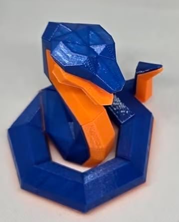 Zax Dezignz 3D Printed Magnetic Mini Snake Brain Teaser Puzzle, 19 Pieces, Hard Skill Level, Geometric Art Decor, Modern Style, No Instructions, Ages 16+