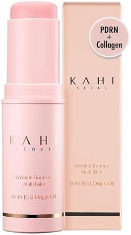 KAHI Wrinkle Bounce Multi Balm Stick | PDRN Collagen Wrinkle Stick | Korean Skin Care |All-in-One Hydrating Lip Balm Eye Cream Neck Cream Make Up Base & Face Mist Moisture Balm