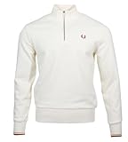 SM6574 Fred Perry - Maglione da uomo con mezza cerniera lampo, natur, S