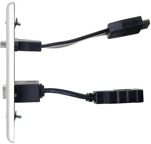 CG39874 HDMI and USB Pass Through Single Gang Wall Plate, Brushed Aluminum