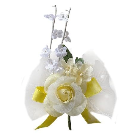 【ファミリアDR】造花 子供 完成品 コサージュ 手作り 黄色いリボン CS-12-02 イエロー 花飾り 胸飾り 入園式 卒園式 入学式 卒業式 イベント 発表会