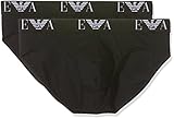 Modello: 111321CC715 Emporio Armani Underwear 2-Pack Brief Essential Monogram, Boxer Brief Uomo, Nero, XL