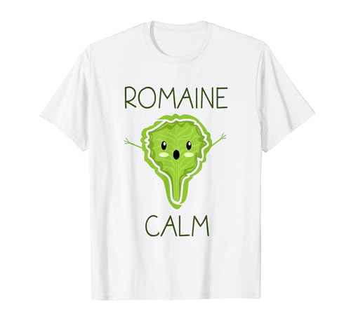 Funny Romaine Calm Funny Laitue Légumes Nourriture Vegan T-Shirt