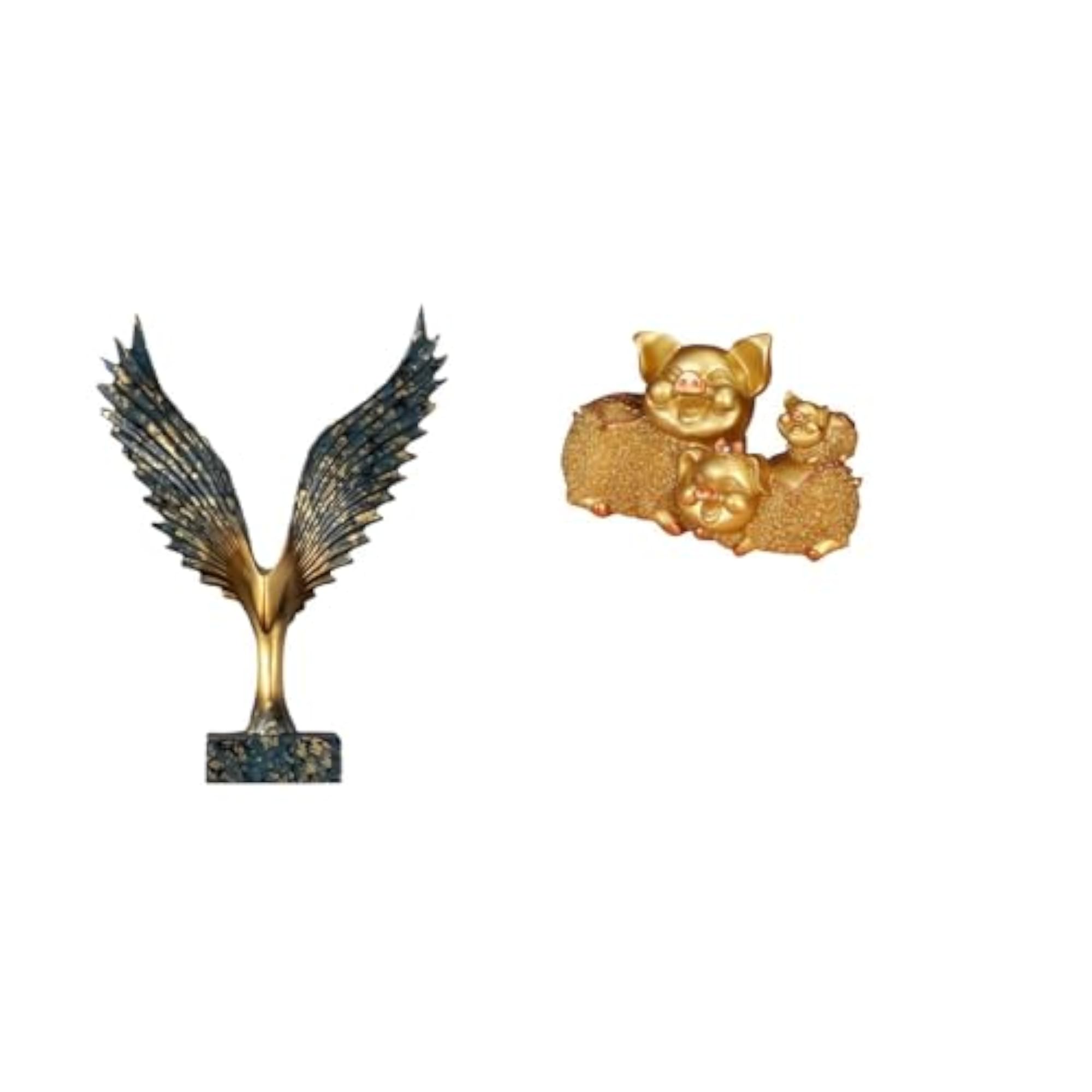 Resin Spreading Wing Pig Statue Decorative Sculpture