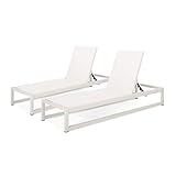 Christopher Knight Home 311947 Eudora Outdoor Chaise Lounge (Set of 2), White