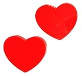  VIALESCARPE - Handgefertigte Arky Fly Ohrstecker aus farbigem Plexiglas, lasiert, rote Herzen, für Damen