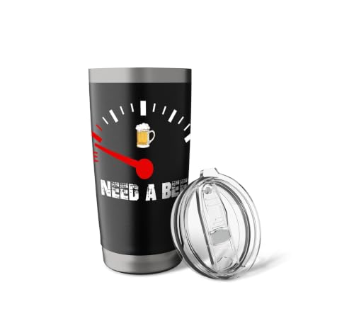I Need A Beer Jauge de carburant humoristique Gobelet isotherme en acier inoxydable double paroi – vue 5