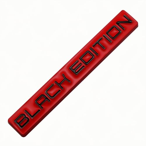 Image of 2pcs Black Edition Metal Emblem 3D Badge Replacement for Car Truck Side Door Bike Stickers Nameplate (Red Black)