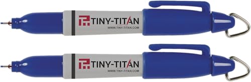 ミニマーカー 極細 油性インク メタルチップ キーチェーンクリップ ゴルフボールマーカー クリップオンナースバッジ ブルーインク 極細ペン 2本