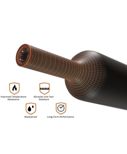 Image of GREENARTZ 100pc Black Heat Shrink Tube Set - Assorted Diameters (1mm to 10mm) - 4.5cm Long Sleeves for Electrical Insulation